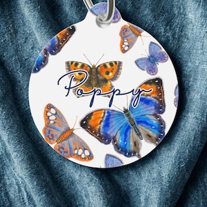Butterfly Belle Tag | Personalized Pet Tag | Pine Barren Paws