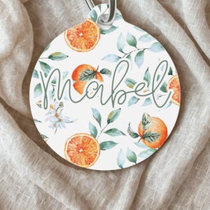 Etiqueta de Oasis Naranja / Etiqueta personalizada para mascotas / Pine Barren Paws
