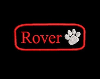 Personalized Pet Collar Patch-Dog Patch-Cat Patch-Paw Patch-Pet Patch