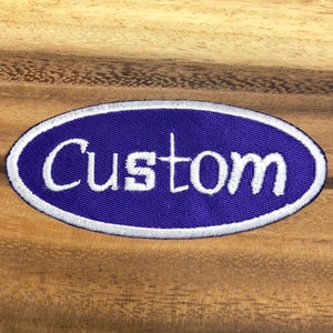 Custom Patch-Custom Name Patch-Bowling Shirt Patch- 3.5 X 1.5 Oval Patch-Custom Embroidered Patch-Personalized Patch-Purple Patch