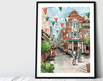 Dublin Ireland Large Wall Art, Travel Wall Decor, Guinness Sign Pub Print