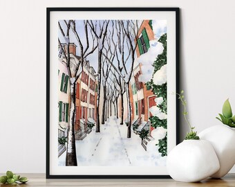 Philadelphia Addison Street Winter Fine Art Print