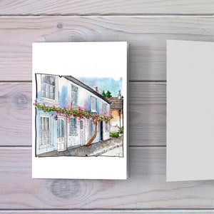 Cartes intérieures vierges de Notting Hill Rowhouse avec enveloppes, invitations A2, papeterie, cartes d'art de voyage, cartes d'art du Royaume-Uni, Angleterre