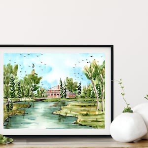 Calgary Inglewood Bird Sanctuary Aquarell Fine Art Druck