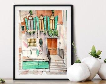 Venice Italy Watercolor Fine Art Print