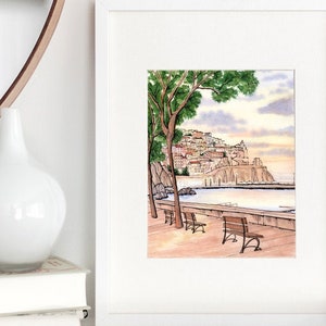 Amalfi Coast Italy, Fine Art Watercolor Print