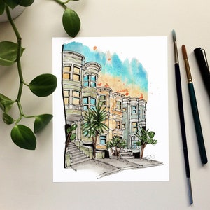 San Francisco Watercolour Art Print, Office Wall Decor, image 1