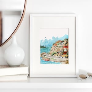 Mazatlan Mexico Watercolor Art Print: Cheerful Travel Decor