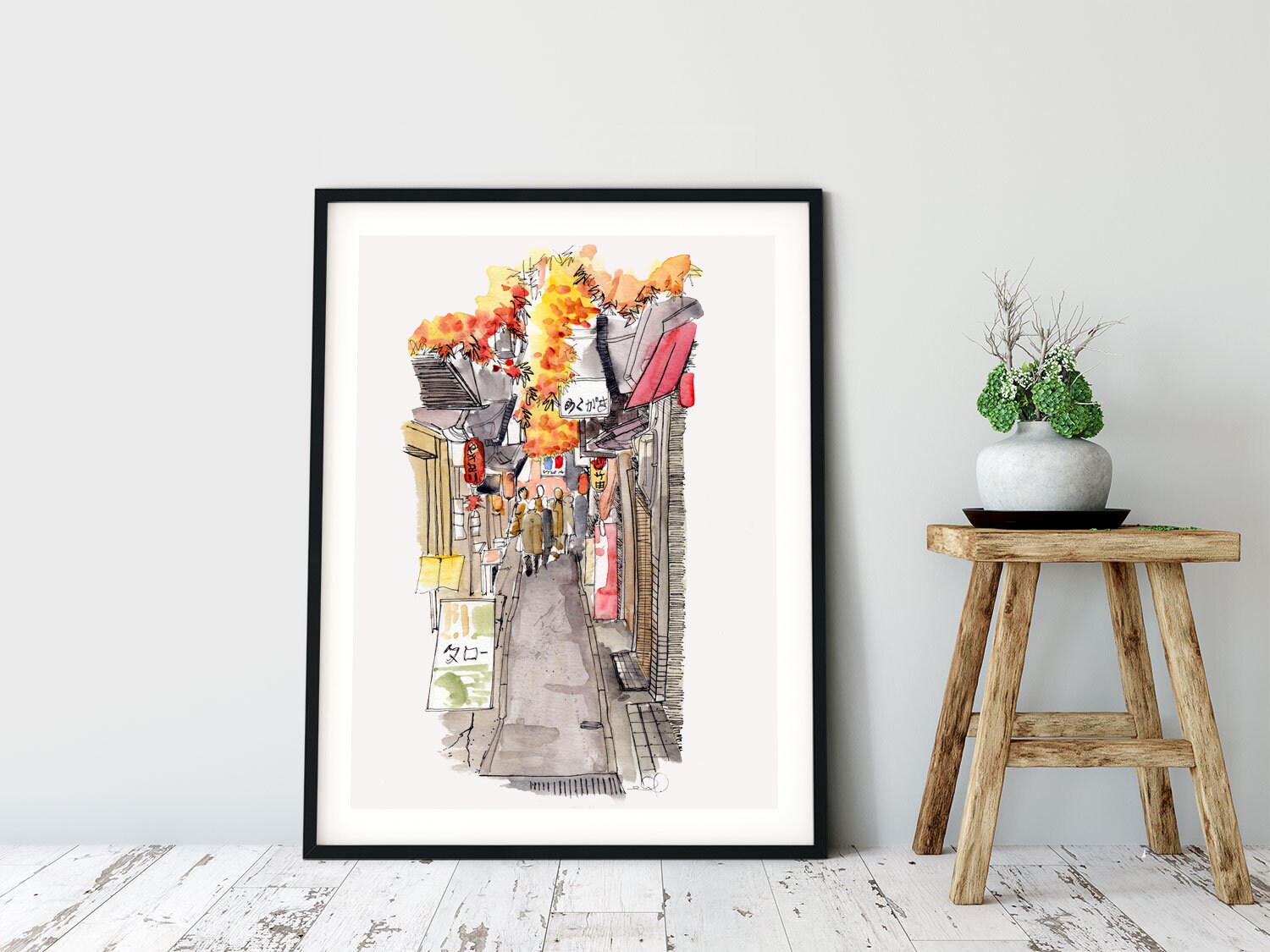 Shinjuku Alley Urban Sketch Architectural Rendering Etsy