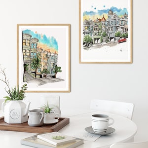 San Francisco Watercolour Art Print, Office Wall Decor, image 6