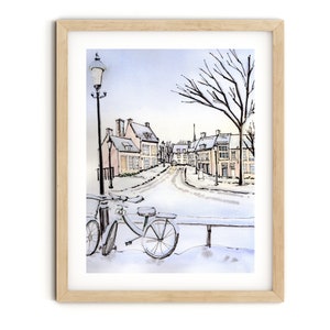 Zwolle Netherlands Winter Scene Home Decor Fine Art Print