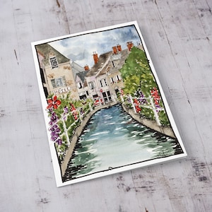 Aquarelle, Kent England, cartes intérieures vierges avec enveloppes, invitations A2, papeterie, cartes d'art de voyage, cartes d'art de la campagne anglaise