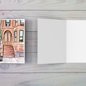 Cartes d'automne, cartes New York Brownstone, lot de 10 cartes A2 avec enveloppes, vierges à l'intérieur, jeu de cartes d'art automne aquarelle, rentrée des classes