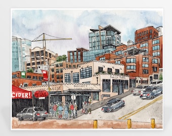Behind Pike Place, Seattle  Washington Fine Art Print