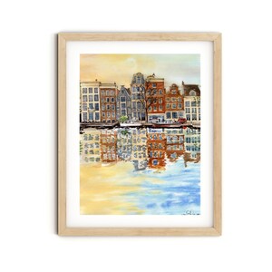 Amsterdam Netherlands Watercolor Travel Poster Art Print