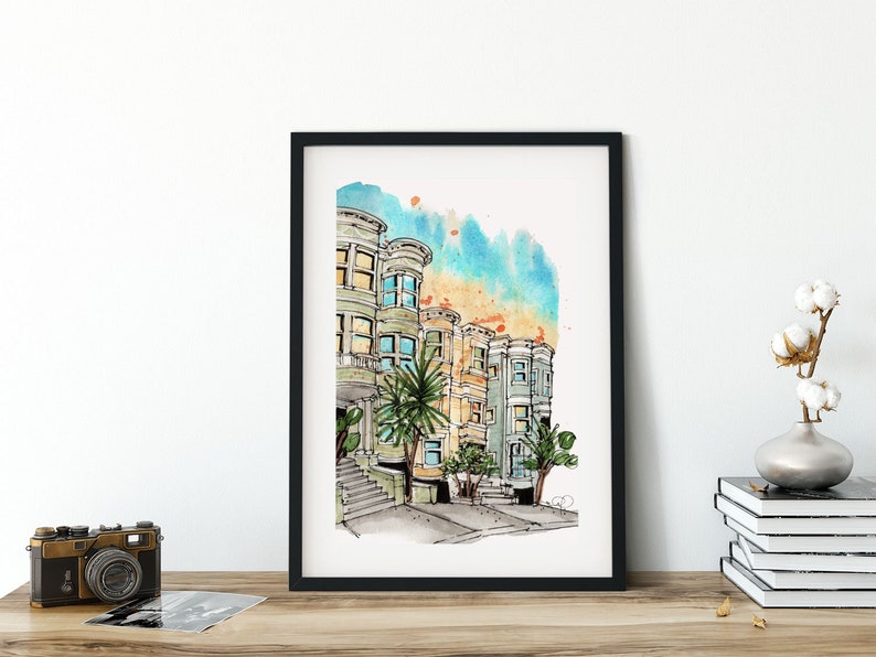 San Francisco Watercolour Art Print, Office Wall Decor, image 5