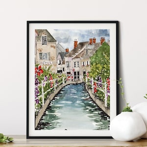 Kent England Watercolor Print: English Countryside Spring Art