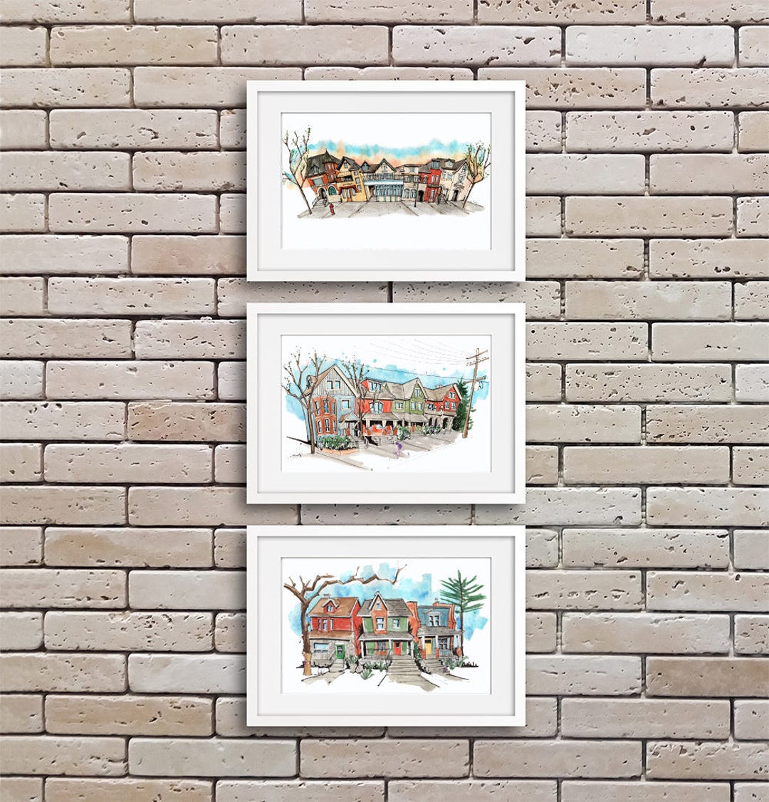 Toronto Set of Three Fine Art Prints, Toronto Watercolor Trio, Toronto