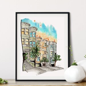 San Francisco Watercolour Art Print, Office Wall Decor, image 2