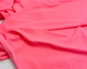 Liverpool NEON pink Textured solid fabric, pink neon Liverpool Knit, Liverpool Crepe Knit Fabric, Stretch Knit Fabric by the yard