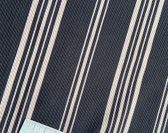 Liverpool black tan stripe bullet Textured Stretchy knit , striped Liverpool Crepe Knit Fabric, Black Stretch Knit Fabric by the yard,