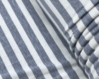 Gray white stripes Jersey knit, stretch fabric, gray white stripes fabric, apparel fabrics, stripe knit fabric