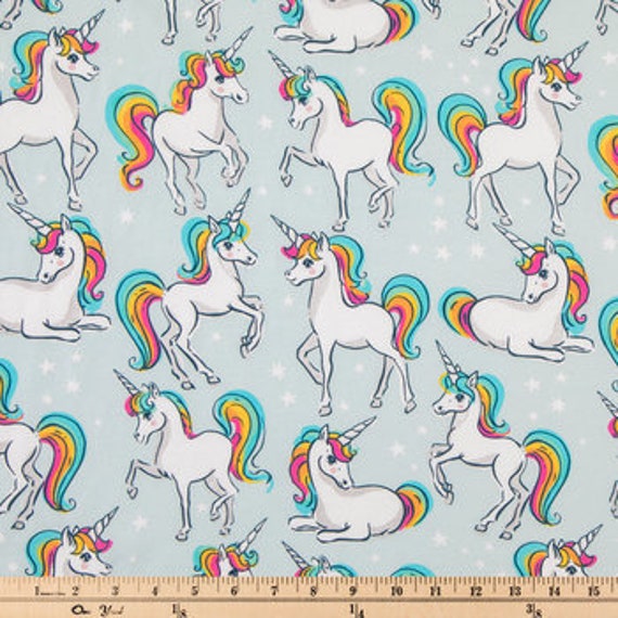 Unicorn jersey knit clearance fabric