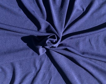 Liverpool Textured Solid Navy Knit, Liverpool Crepe Knit Fabric,  Navy Stretch Knit Fabric by the yard, Apparel Fabric