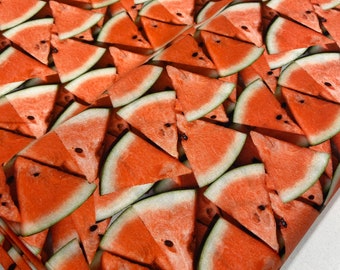 Watermelon Slices, Cotton Fabric 44'', Quilting cotton, watermelon birthday, watermelon  quilting cotton