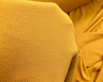 Liverpool Textured Stretchy knit, Solid Mustard Knit, Liverpool Crepe Knit Fabric, mustard Stretch Knit Fabric by the yard, Apparel Fabric