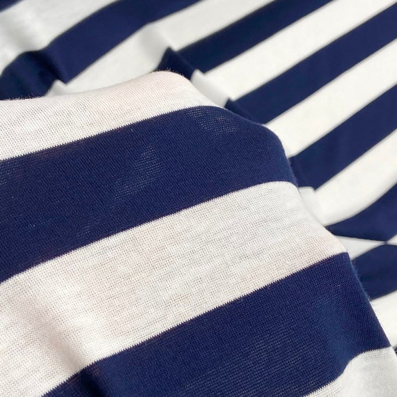 Navy White Large Stripes Jersey Knit, Stretchy Knit Fabric, Navy White  Stripes Fabric, Apparel Fabrics, Stripe Knit Fabric -  Canada