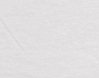 Solid white jersey medium knit 10 Ounce 95 Cotton 5% Lycra stretchy fabric, sewing jersey knit, 60" wide, sold by the yard, white fabric ,