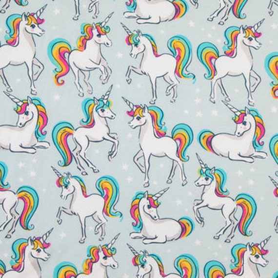 unicorn jersey knit fabric