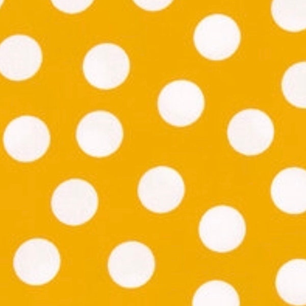 Mustard white polka dots  Cotton Apparel Fabric, quilting mustard dots cotton, apparel fabric, 100% cotton fabric,