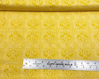 Mustard yellow laced 100% Cotton Fabric, fall cotton fabric, mustard cotton fabric, mask fabric, school fabric