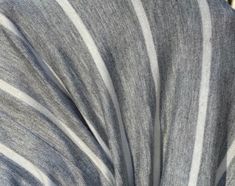 Gray white stripes Jersey knit cotton stretch fabric, gray white stripes fabric, apparel fabrics, stripe knit fabric, quality stretchy knit
