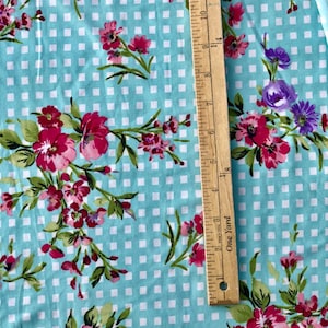 floral double brushed polyester stretchy knit fabric, floral stretchy knit, floral bouquet fabric, floral brushed polyester, 4 way stretch k