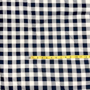 Navy White Buffalo Check Apparel Fabric, quilting floral cotton, apparel fabric, 100% cotton fabric, quilting cotton, squares