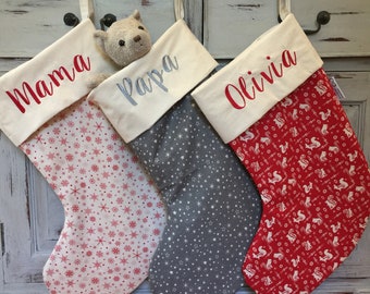 PERSONALISED Christmas Stockings, Stockings, Christmas Gift Ideas, Made To Order, Quality Padded and Lined, Hand Made, 55cm Long