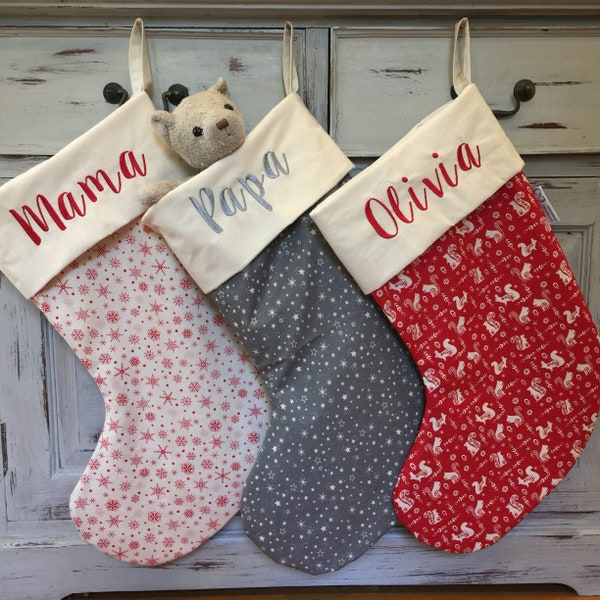 PERSONALISED Christmas Stockings, Stockings, Christmas Gift Ideas, Made To Order, Quality Padded and Lined, Hand Made, 55cm Long