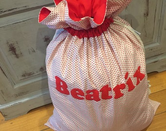 Personalised, Genuine Quality Christmas Santa Sack, Hand Made, Large 75cm x 55cm, Fully Lined