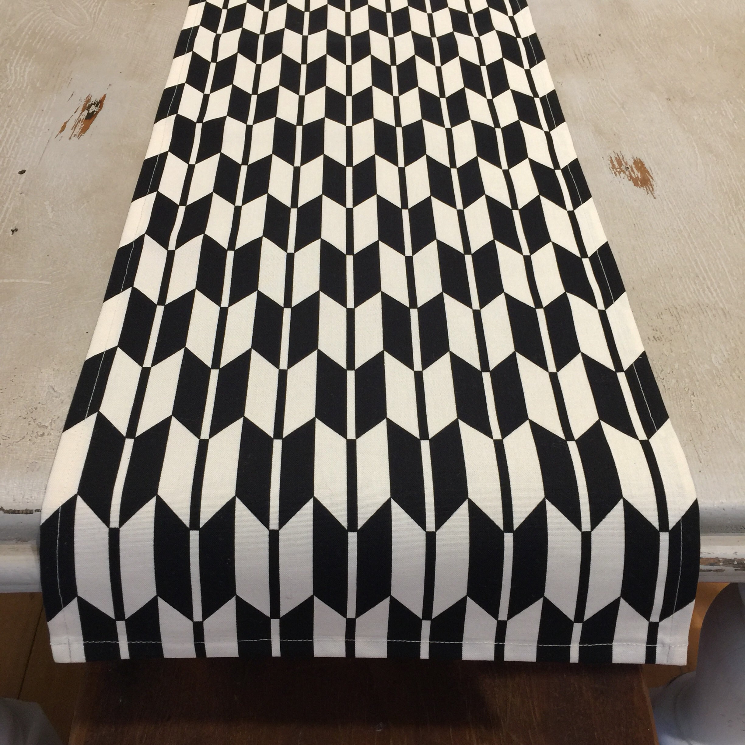 Table Runners Black & Cream Geometric Table Runner Quality Etsy Singapore