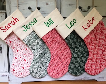 PERSONALISED Christmas Stockings, Stockings, Christmas Gift Ideas, Made To Order, Quality Padded and Lined, Hand Made, 55cm Long