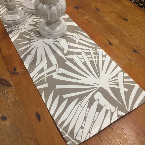 Table Runner Outdoor Table Runners Taupe Large Fern Etsy