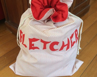 Personalised, Genuine Quality Christmas Santa Sack, Hand Made, Large 75cm x 55cm, Fully Lined