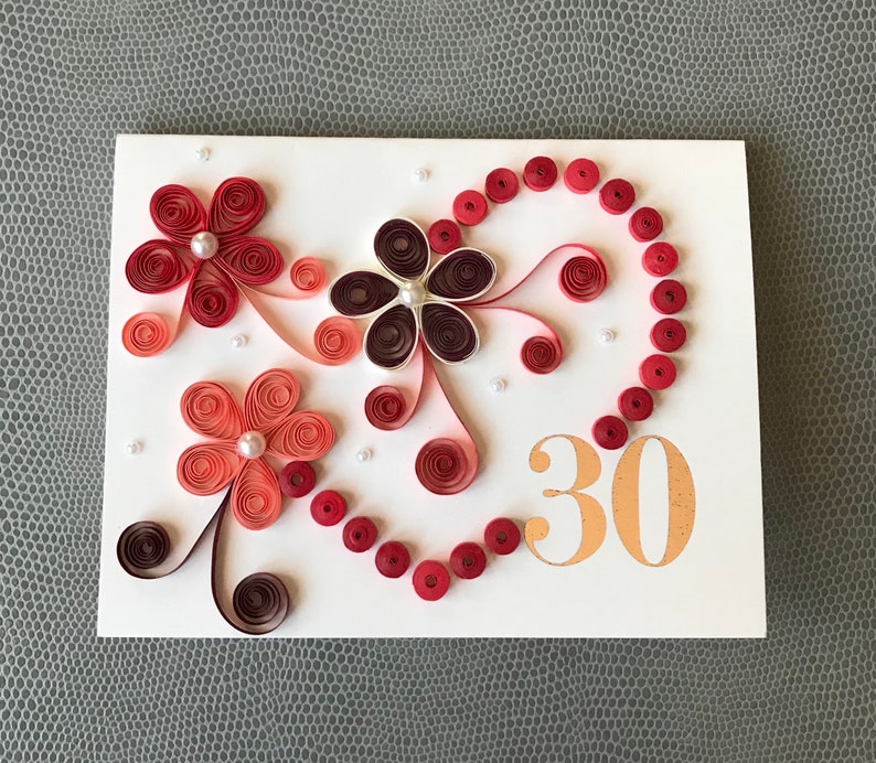 Birthday Quilling Card Anniversary Quilling Card Heart Etsy