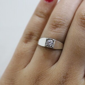 Low Set Silver Cubic Zirconia Ring