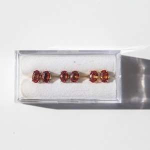 orange sapphire studs