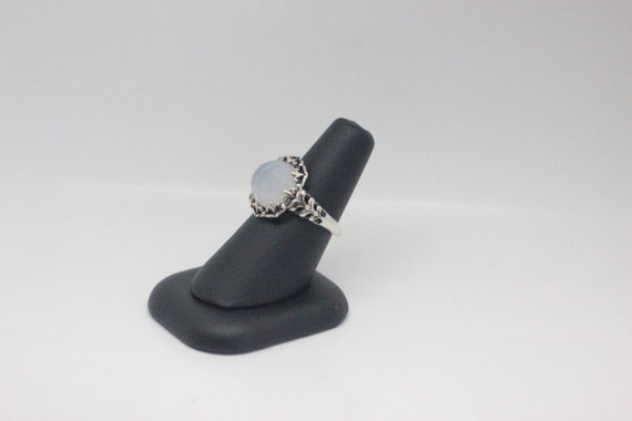 Iridescent Vintage Chalcedony Sterling Silver Ring - image 2