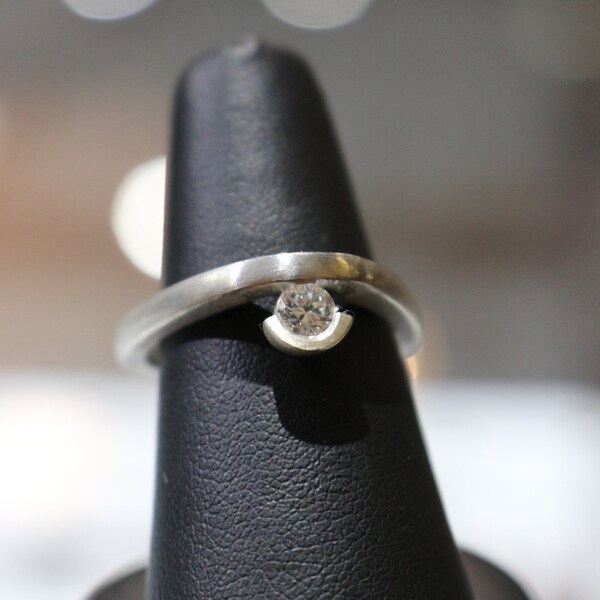 Frosted Cubic Zirconia Ring